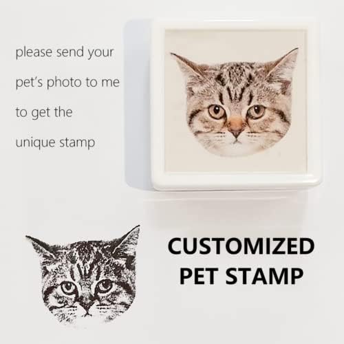 Photo personalizado PETO PET PET PET Custom Face Stamp personalizado Retrato de animais de estimação Presente personalizado para cachorro de gato