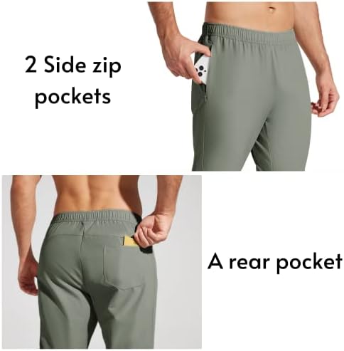 Calça de corrida masculina willit com zíper bolsos abertos de fundo rápido seco rápido pista de pista atlética Treino atlético