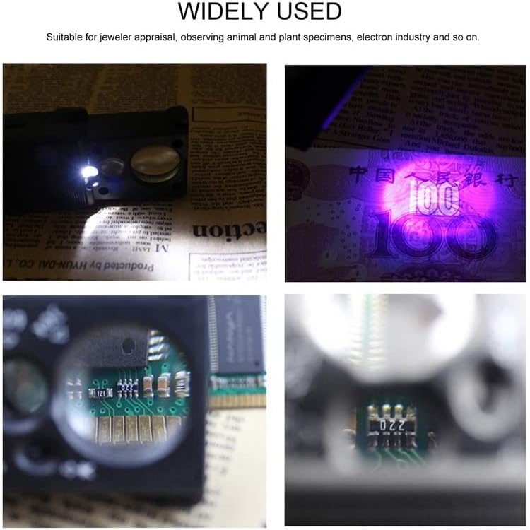 Kit de acessórios para microscópio para adultos 30x 60x Ligna de joalheria Mini Pocket Hand Glass W/LED LAB LAB LAB