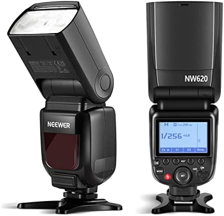 Neewer nw620 speedlite flash 76w gn60 com tela LCD, modo flash m/multi/s1/s2, zoom manual de 20-200 mm, compatível com a canon nikon