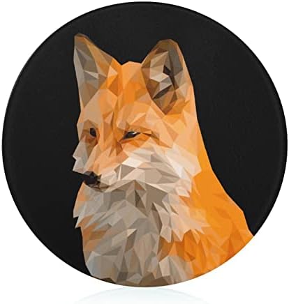 Placa de corte de vidro redonda de raposa geométrica, de corte engraçado com pés de borracha