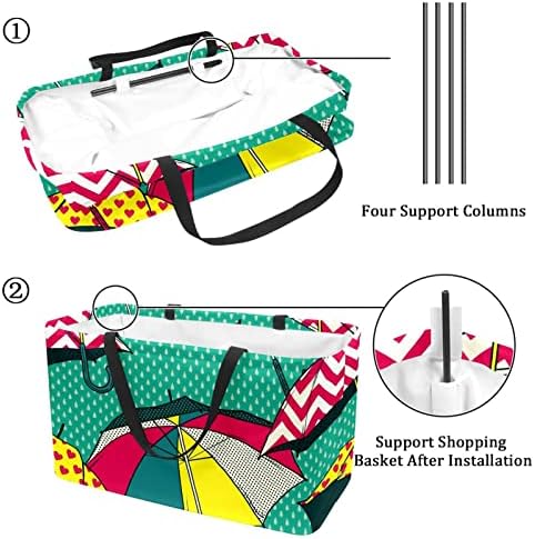 Rodas de compras reutilizáveis ​​guarda -chuvas coloridas portáteis de piqueniques de piquenique para piquenique