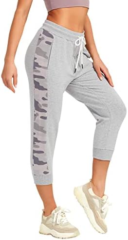 Especial Magic Capri Sweats para mulheres Cropped corredor correndo Sweatpants Lounge Loue Fit Clasisting Cisting com bolsos