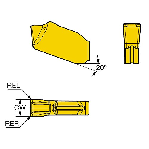 SANDVIK COROMANT QD-NG-0300-020E-PL 1130 Coro Mill QD Inserção para grooving, carboneto, corte neutro, 1130 grau,