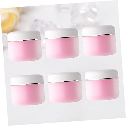 Zerodeko 6pcs 2 recipientes rosa plástico para ir recipientes para recipientes cosméticos recipientes mini jarra plástica