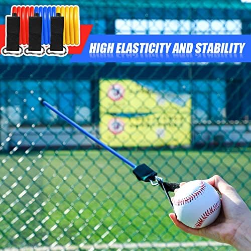 3 PCs Baseball Exercício Bandas com punho de beisebol intercambiáveis, Banda de resistência Baseball Baseball Baseball Trainer