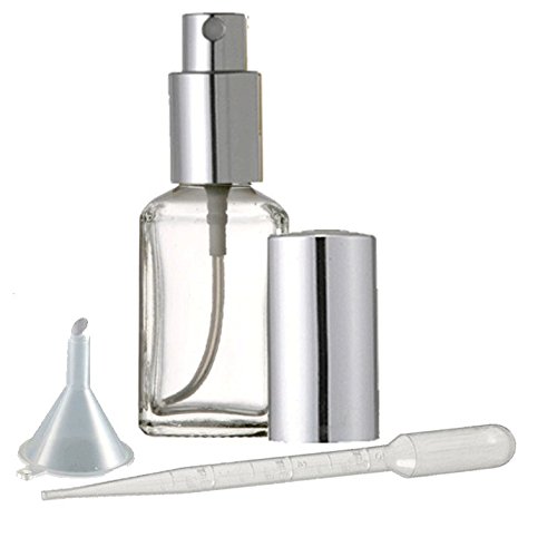 Grand Parfums Perfume/Colônia Atomizador quadrado garrafa de vidro de vidro Pulverizador de prata 1/2 oz 15ml.