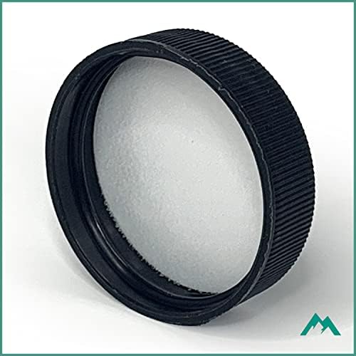 Contêineres MHO | Tampas de vedação de espuma de polipropileno preto de 38 mm com design de rosca de estilo 400 | Feito nos