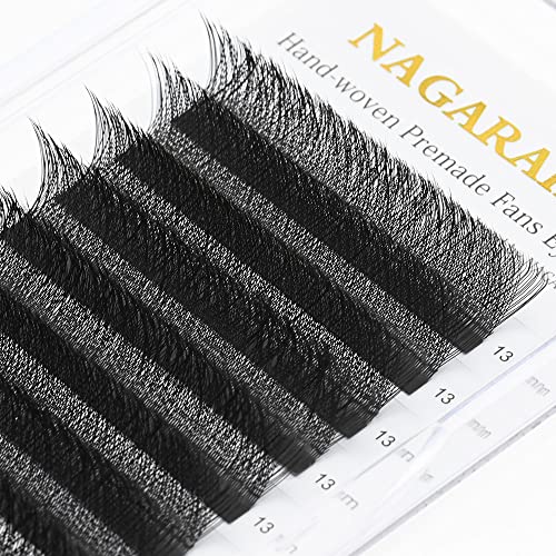 Nagaraku 3d W Eyelash Extension 5 bandejas em 1 Volume de pacote 0,07 mm D Curl 9/10/11/200/13mm Fan pré -fabricado Faux