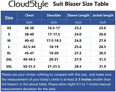 Cloudstyle Mens Casual Casual Casal 1 botão Terno Blazer Slim Fit Diário Jackets leves diários