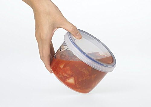Recipientes de alimentos com parafuso aérea de LustraWare com marcas de medição | BPA grátis | Microondas e lava -louças seguras