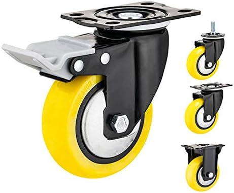 Wonoos 4PCS Industrial Wheel Poliureretano giratória giro - Fortes - Equipamento Industrial, Appliance & Trolley Wheels,