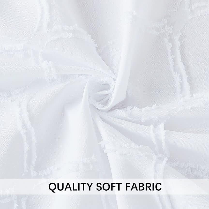Cosevier White Boho Fabric Curtain com cortinas de chuveiro moderno e moderno de pano de fazenda para banheiro, elegante e elegante