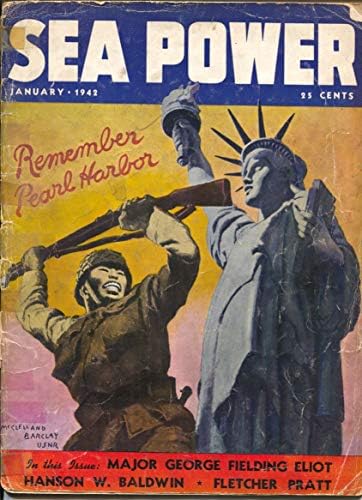 Sea Power 1/1942-McClelland Barclay Remember Pearl Harbor Cover-fdr-War Pix-Info-G