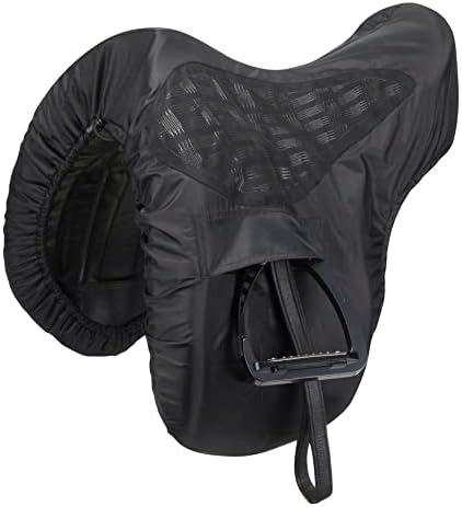 Lemieux Prokit Ride on Dressage Slawled Cover em preto com assento de preensão de silicone, forro à prova d'água de poliéster e forro de lã - um tamanho