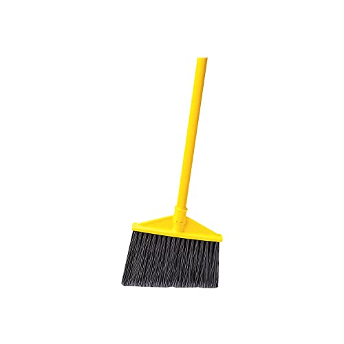 Rubbermaid Commercial 637500Gy Angular Broom, cerdas poli, alça de metal 46 7/8 de polegada, amarelo/cinza