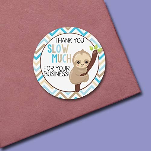 Funny Thank You Slow MUITO SLOTH Agradecemos os etiquetas dos adesivos de apreciação do cliente para pequenas empresas, adesivos de 6,5 de 1,5 de Amandacreation, ótimos para envelopes, cartões postais, mala direta e muito mais!