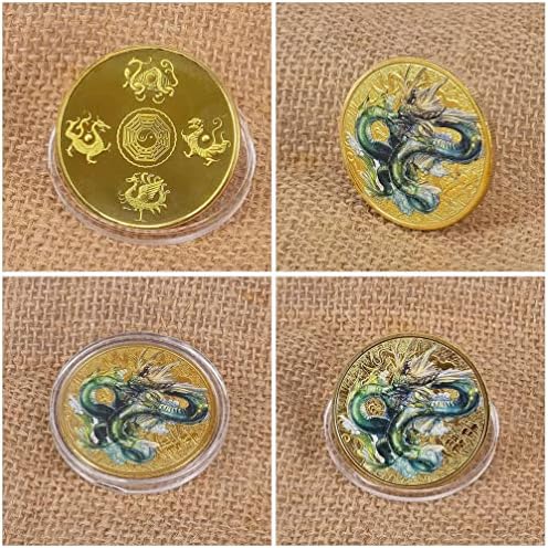 Ciieeo chinês mítico 4 bestas Dragão de moeda Good Lucky Coin Mascot Cheio