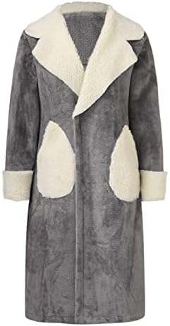 AMILEY MULHERES SHERPA Jacket - Casaco de lã Faux feminino, damas magras, cinto comprido elegante sobretudo casacos para