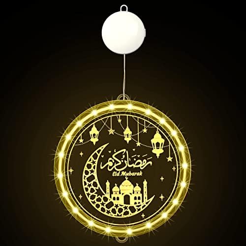 Ramadã Eid Mubarak Lights Lights Decoração Eid al-Fitr Moon Night Lights Ramadã Mubarak Lâmpada pendurada Presente para