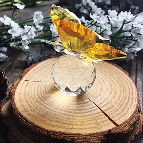 H&D Crystal Flying Butterfly com Base de Cristal Base Base Figura