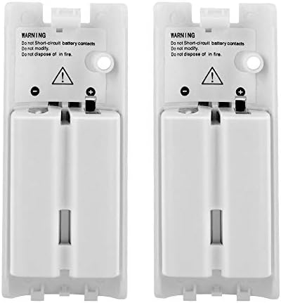 Pacote de baterias Wii recarregável para controlador Wii, 2 baterias recarregáveis ​​de embalagem para Wii U e substituível para o WiiU Remote Controller White