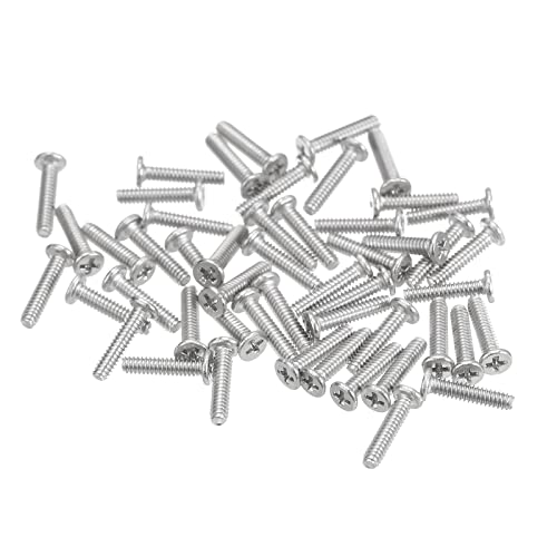 UXCELL M1.4-0.3 x 12mm 50pcs parafusos redondos de cabeça redonda 304 Aço inoxidável Phillips Drive Machine parafusos de