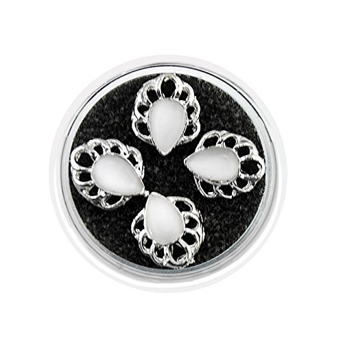 KADS 4pcs Decalques de pedra de preto branca Decalques de liga de liga de shinestones Ferramentas de gel de unha para suprimento de glitter de unhas