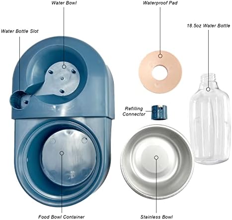 Conjunto de alimentos e alimentadores de água de gato, animais de estimação portáteis bebem e dispensador de alimentos, recipiente