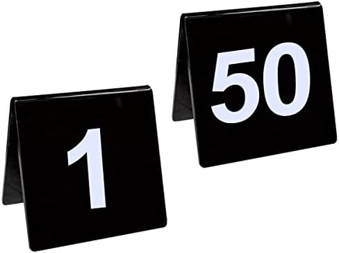 Números de mesa 1-50 Números de tabela de acrílico preto Número de tabela de tabela de tabela de tabela para recepção de casamento