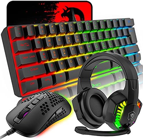 Combo de teclado e mouse para jogos, 61 teclas compactas RGB Litra -mecânica Teclado de Feel Mechanical, RGB LILTA -BENÇÃO