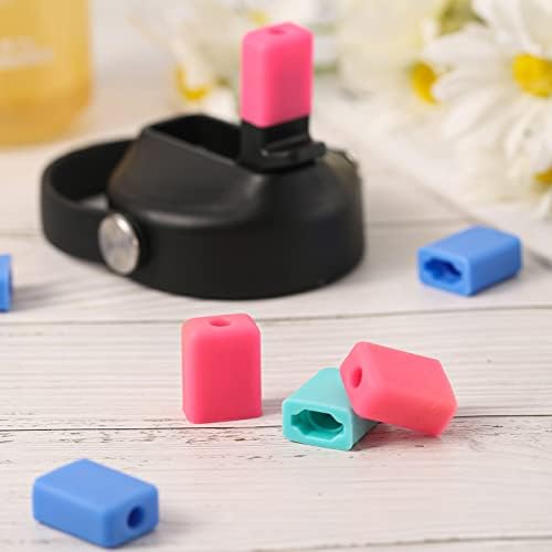 Tampas de palha de 6pcs para o frasco hidrelétrico de boca larga, bocais de silicone reutilizáveis ​​garrafa de água larga