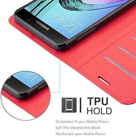 Caso Cadorabo Book Compatível com Samsung Galaxy A7 em Candy Apple Red - com fechamento magnético, função de suporte e slot