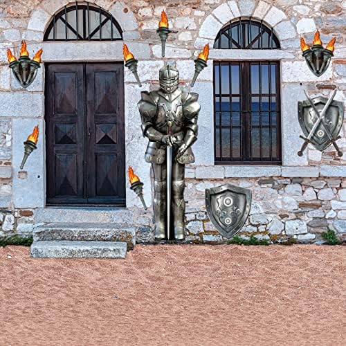 Honoson 10 peças Terno articulado de armadura Cavaleiro cortou as decorações de festas medieva