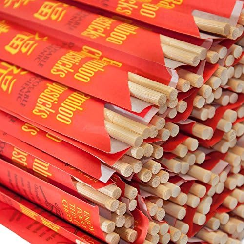 Compre e salvar bolsa de 60 pares de pauzinhos de bambu descartáveis ​​premium, 9 mangas e separadas, tratadas com UV, saco de