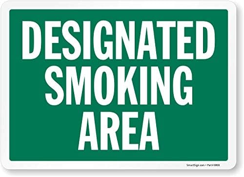 Rótulo de área de fumantes designada do SmartSign | Vinil laminado de 10 x 14