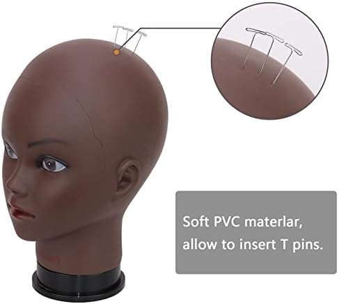 Yikasliy afro americano careca mannequin cabeça para as peruas profissionais cosmetologia feminina feminina de maannequim preto manikin modelo boneca