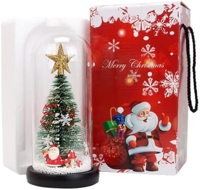 Ornamentos de capa de vidro, presentes criativos de Natal, luzes decorativas de árvore de Natal luminosas, decorações de Natal