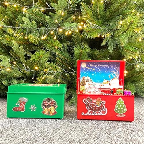 Caixa de música de estilo de Natal Zhyh Beautiful Papai Noel Caixa de Música LED para festa