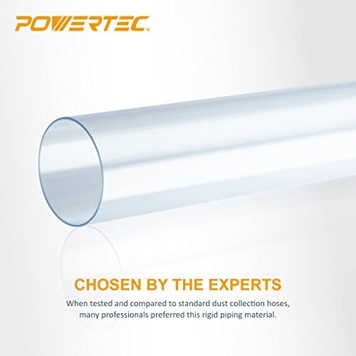 Powertec 70176V Tubo de PVC transparente 2-1/2 x 36 de comprimento, 1pk, tubulação de plástico rígida para mangueira