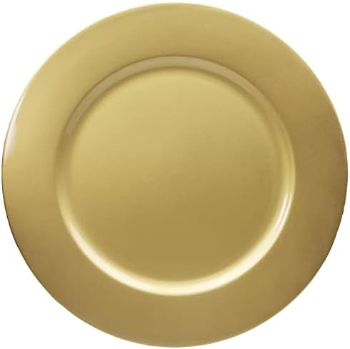 Placas de carregador de ouro de plástico leemxiiny Conjunto de 12, elegantes carregadores para decoração de jantar de mesa, casamento, feriado, 13