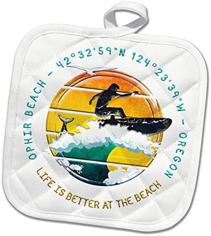 3dose American Beaches - Ophir Beach, Curry County, Oregon Travel Gift - Potholders