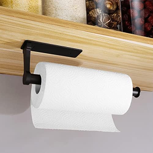 Suporte de toalhas de papel, suporte de toalhas de papel sob o gabinete a granel- auto-adesivo, suporte de parede de toalhas de papel, tanto disponível em adesivo quanto para parafusos, suporte de toalha de papel resistente e durável