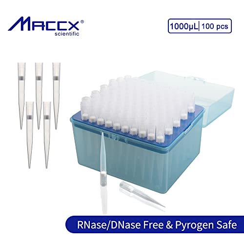 Micropipette MacCX Dicas de pipeta de filtragem, 1 pc de pipeta de canal único, faixa de volume 100-1000μl e 100 pcs de pontas