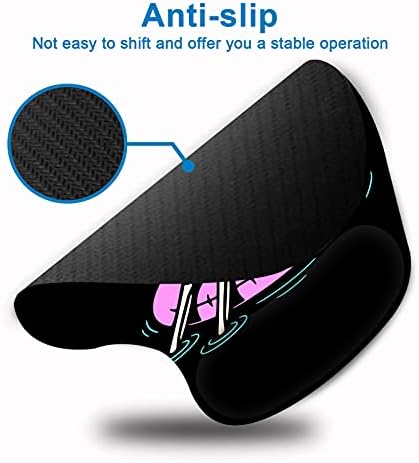 Britimes Ergonomic Mouse Pad com suporte de pulso Pontos de mouse de esqueleto preto com base de borracha sem deslizamento para jogos de escritório em casa Computadores de trabalho laptop fácil digitação e alívio da dor