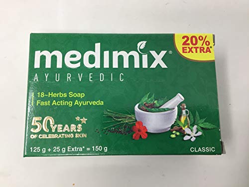 Medimix Herbal Handmade Ayurvédico Classic 18 Sabão de ervas para pacote de pele saudável e claro de 10