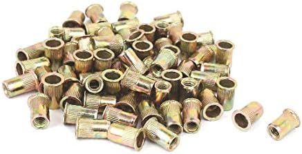 X-Dree 5/32 -32 Sarrilhado reto Reduzido Cabeça Rivada porca de porca de bronze Tone de bronze 70pcs (5/32 '-32 Tuercas