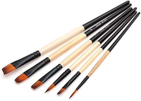 Jahh Pintura caneta 6pcs/conjunto de pintura aquarela de gouache pincéis de forma diferente redonda ponta pontia de nylon