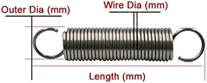 Extensão de manutenção doméstica Mola 1PCS Diâmetro do fio 4. Extensão de tensão de 0 mm Mola forte 65mn Material de aço Extensão