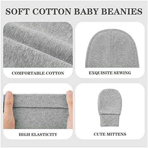 American Trends Beanies para meninos Chapéu infantil recém-nascido meninas com luvas Chefes de algodão fofo Chapéus por 0-6 meses